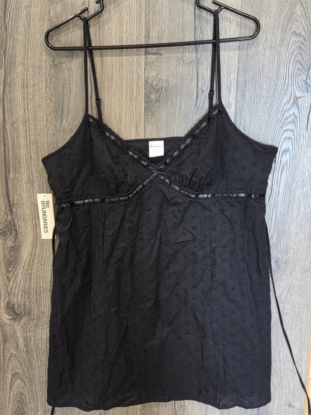 No Boundaries Black Cotton Triangle A-Line Mini Dress Size XXL Juniors